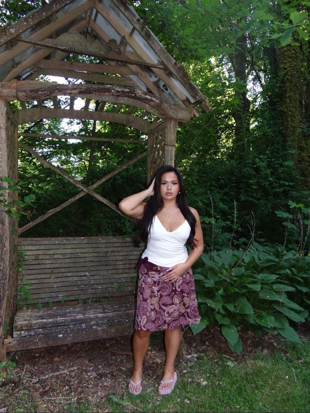 Purple Paisley Skirt w/ Belt Women’s 8P